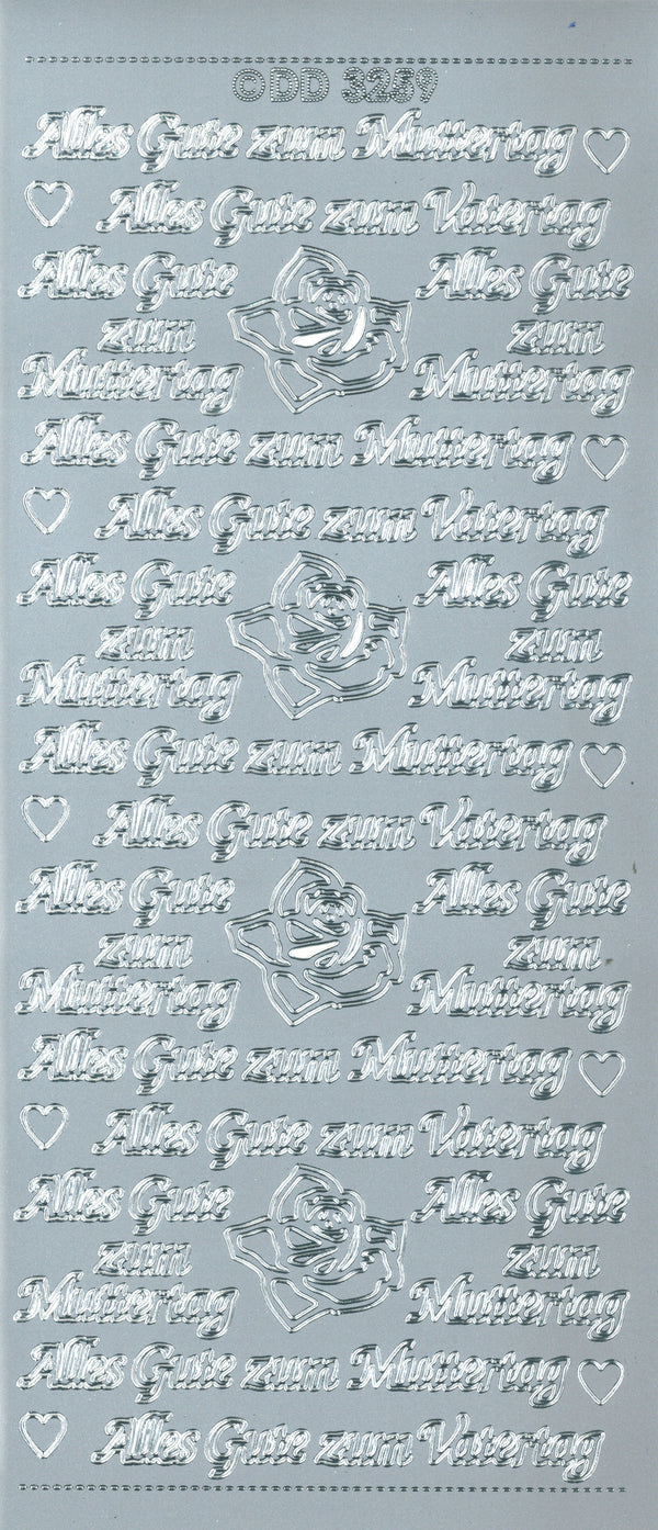 Konturensticker Alles Gute zum Muttertag / Vatertag 23x10cm 1 Bogen