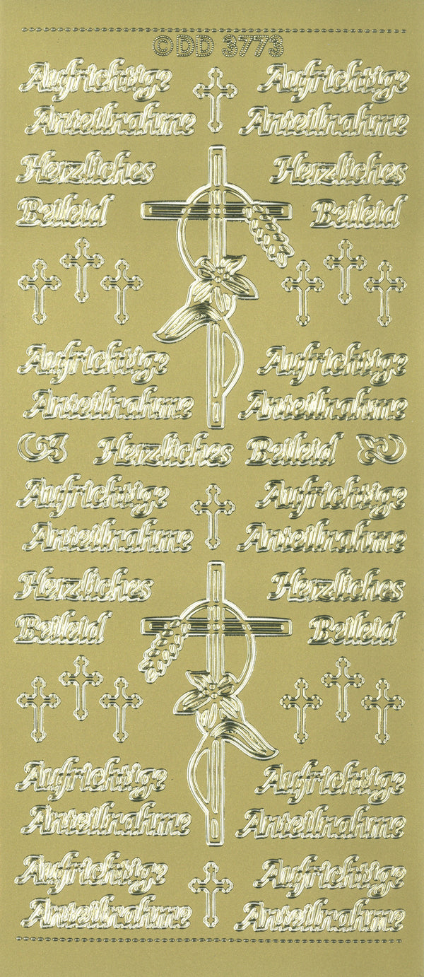 Konturensticker Schrift Aufrichtige Anteilnahme 23x10cm 1 Bogen