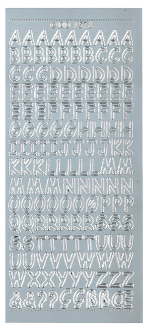 Konturensticker Buchstaben abgerundet 10x23cm 1 Bogen