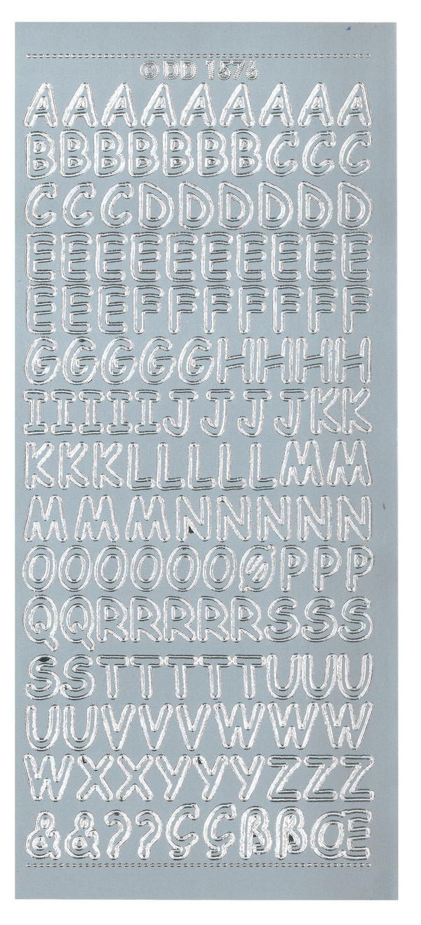 Konturensticker Buchstaben abgerundet 10x23cm 1 Bogen