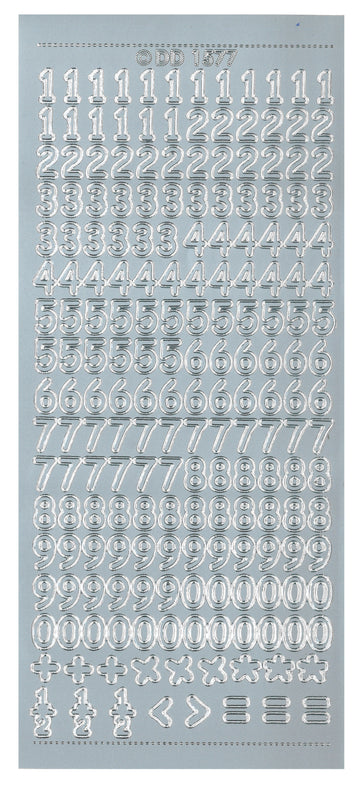 Shiny Outline Sticker Zahlen rund 10x23cm