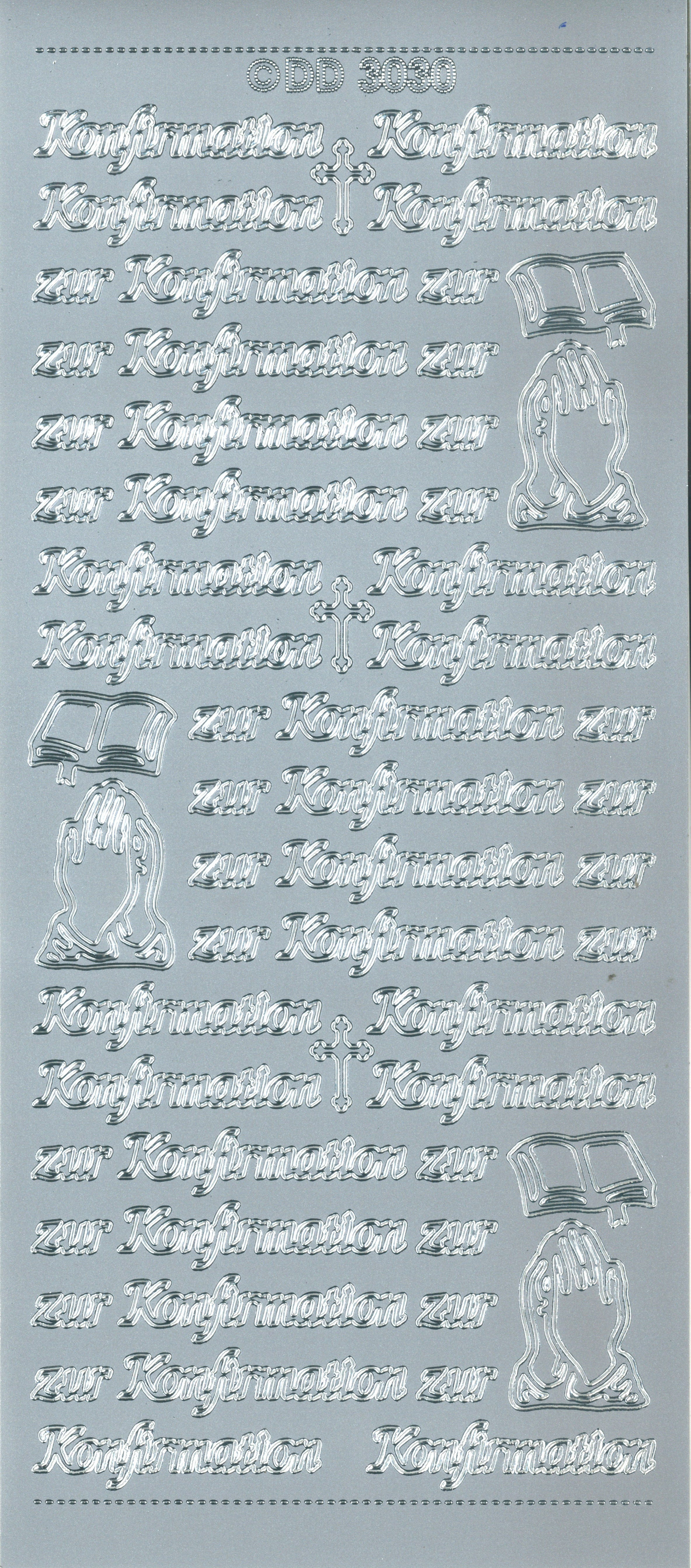 Konturenstickers Konfirmation 1 Bogen 23x10cm