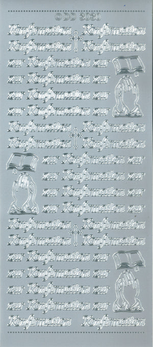Konturenstickers Konfirmation 1 Bogen 23x10cm