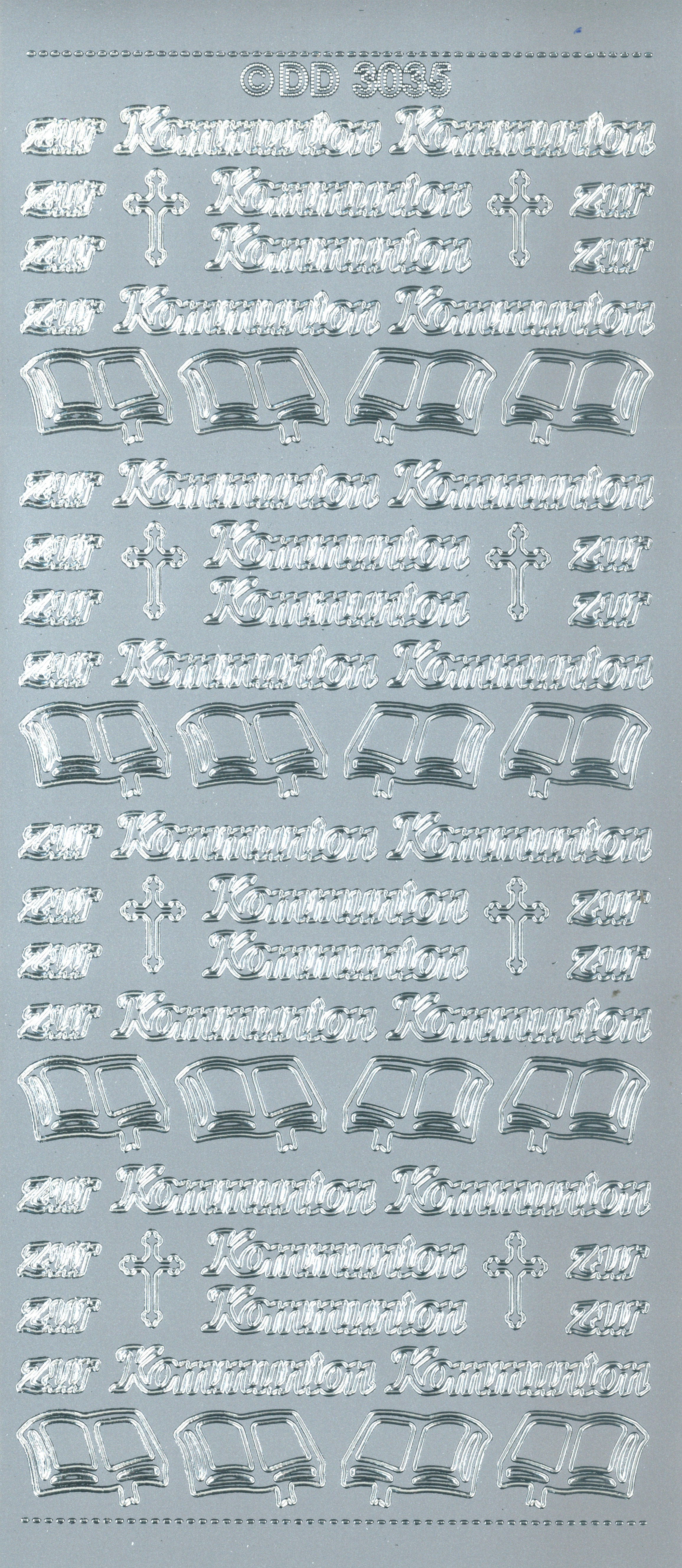 Glänzende Umrissaufkleber Zur Kommunion 1 Bogen 23x10cm