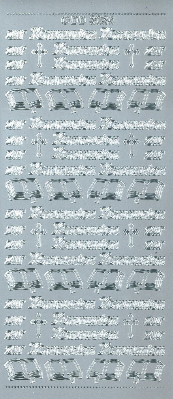 Shiny Outline Stickers Zur Kommunion 23x10cm 1 Bogen