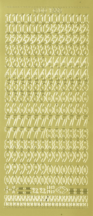 Shiny Outline Stickers Zahlen 23x10cm 1 Bogen