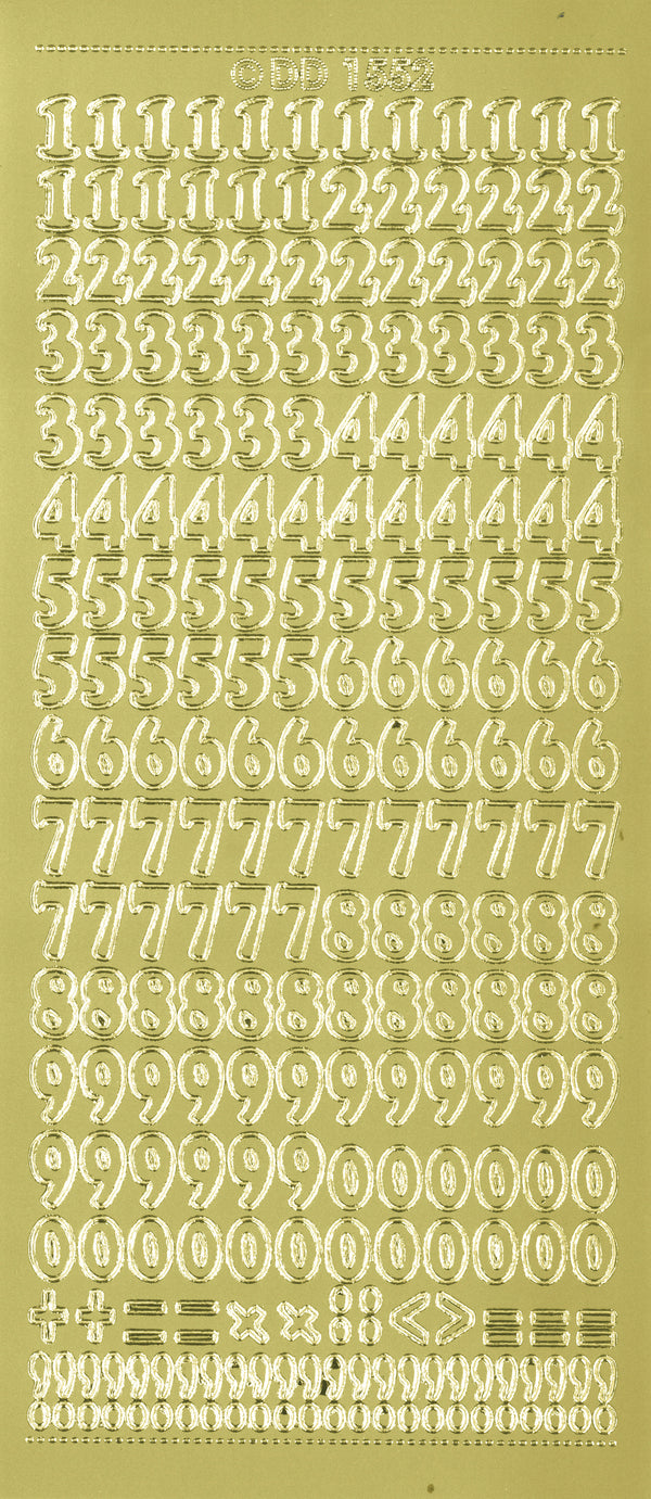 Shiny Outline Stickers Zahlen 23x10cm 1 Bogen