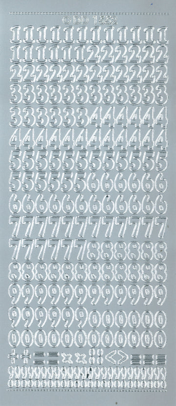 Glänzende Umrissaufkleber Zahlen 1 Bogen 23x10cm
