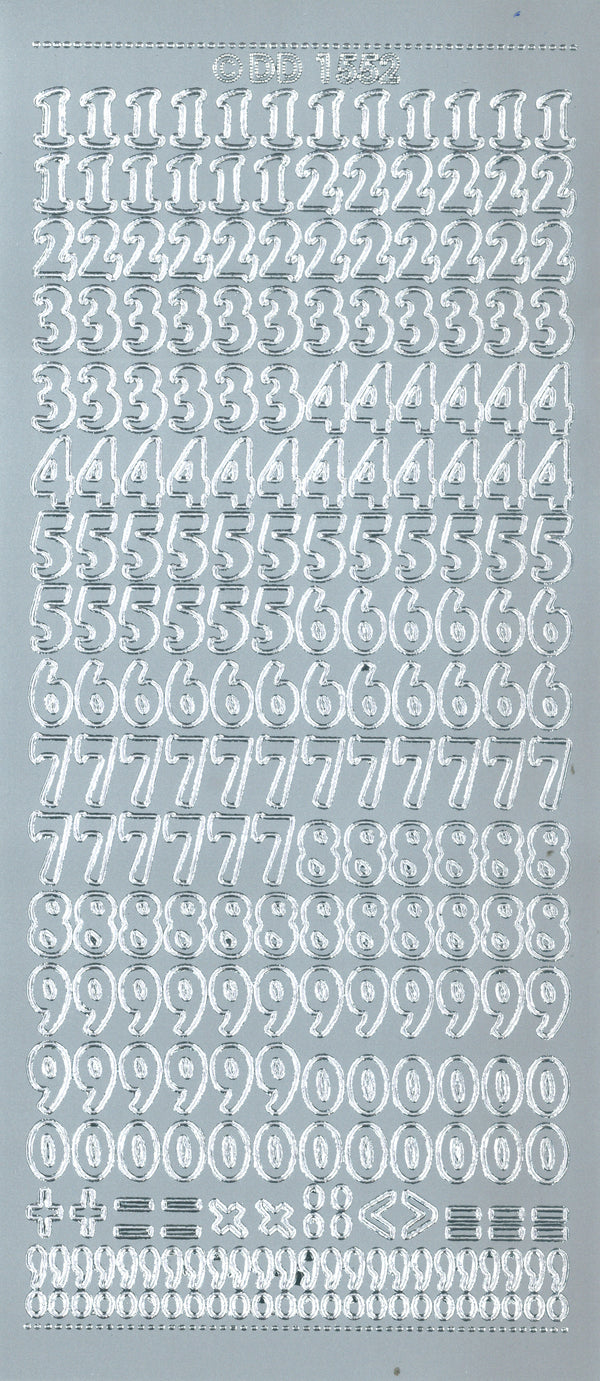 Shiny Outline Stickers Zahlen 23x10cm 1 Bogen
