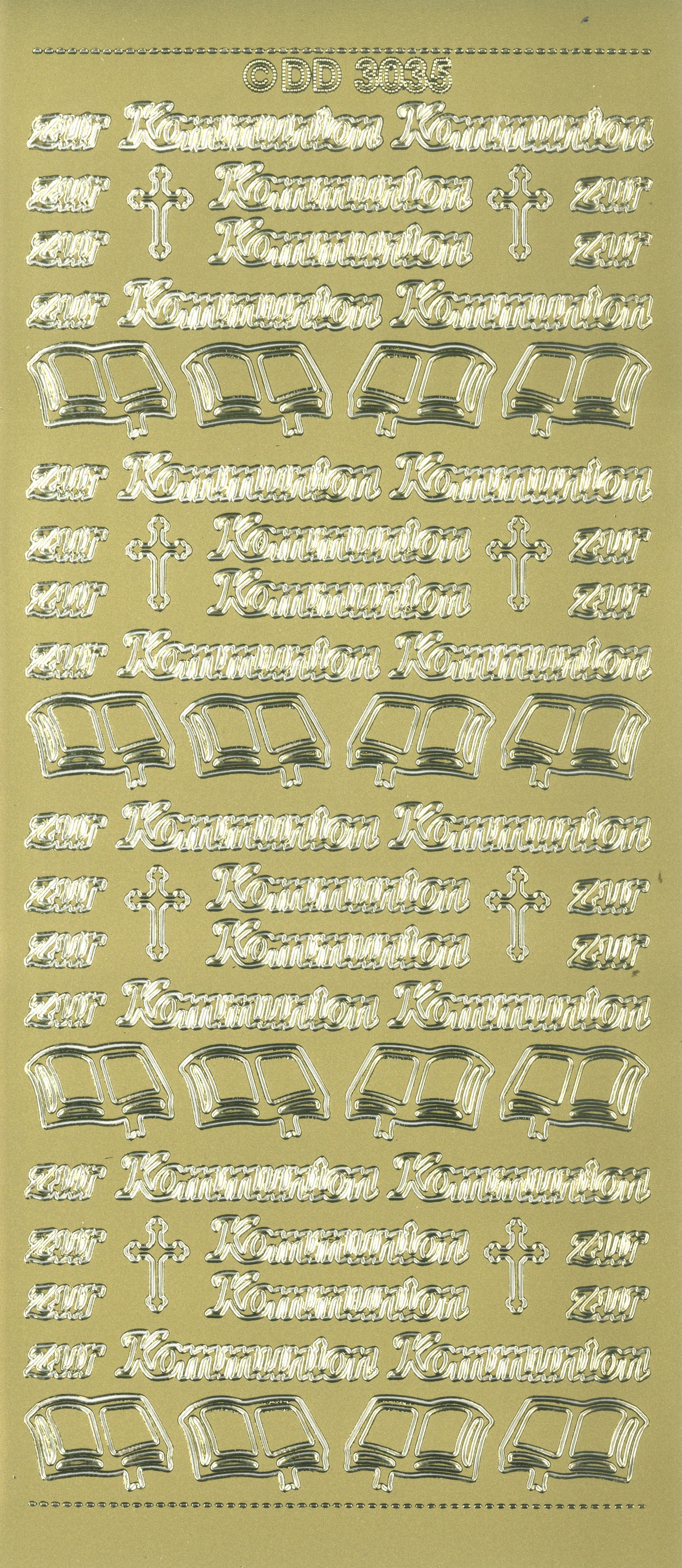 Glänzende Umrissaufkleber Zur Kommunion 1 Bogen 23x10cm