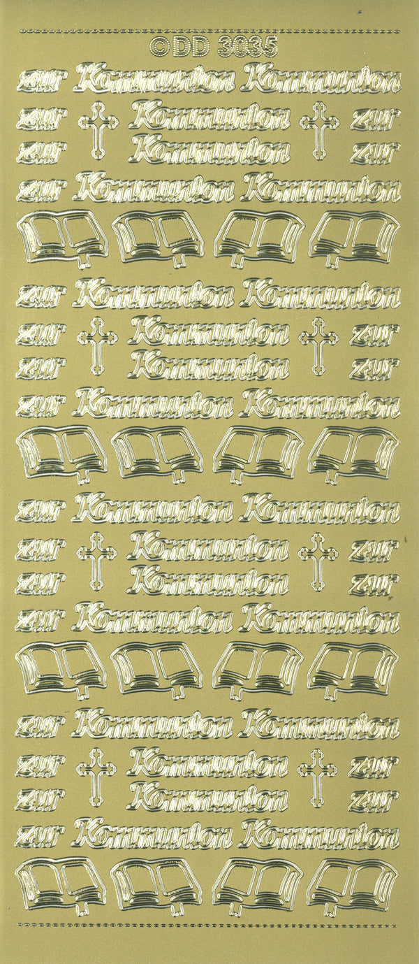 Shiny Outline Stickers Zur Kommunion 23x10cm 1 Bogen