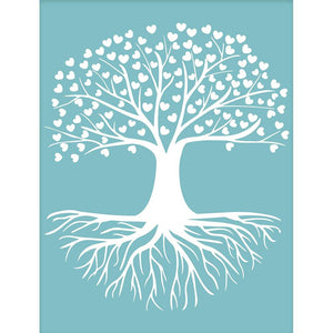 Siebdruckschablone Baum selbstklebend wiederverwendbar 22x28cm