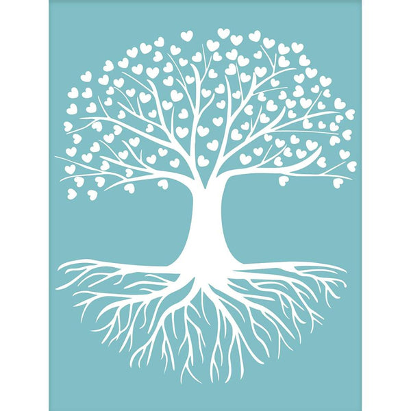 Siebdruckschablone Baum selbstklebend wiederverwendbar 22x28cm