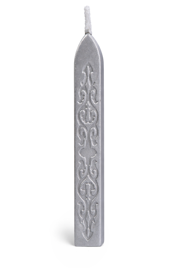 Siegelwachs mit Docht silber metallic 11cm
