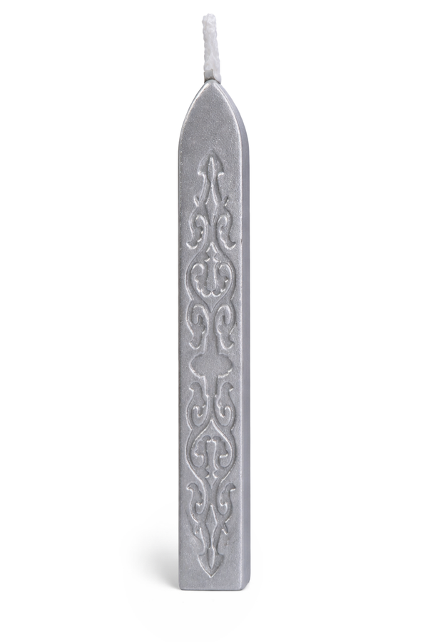 Siegelwachs mit Docht silber metallic 11cm
