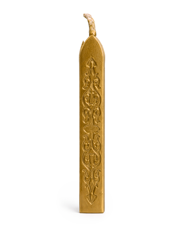 Siegelwachs gold metallic mit Docht 11cm