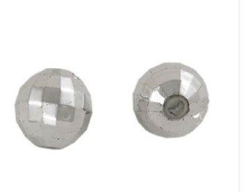 Wachsperle Discokugel rund facettiert silber 10mm 10 Stk./Dose