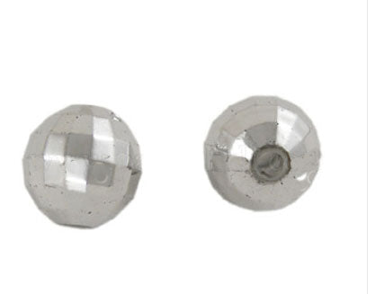 Wachsperle Discokugel rund facettiert silber 10mm 10 Stk./Dose