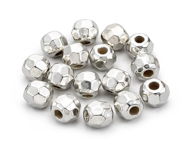 Acrylperle facettiert rund silber 8x7mm 70 Stk./Dose
