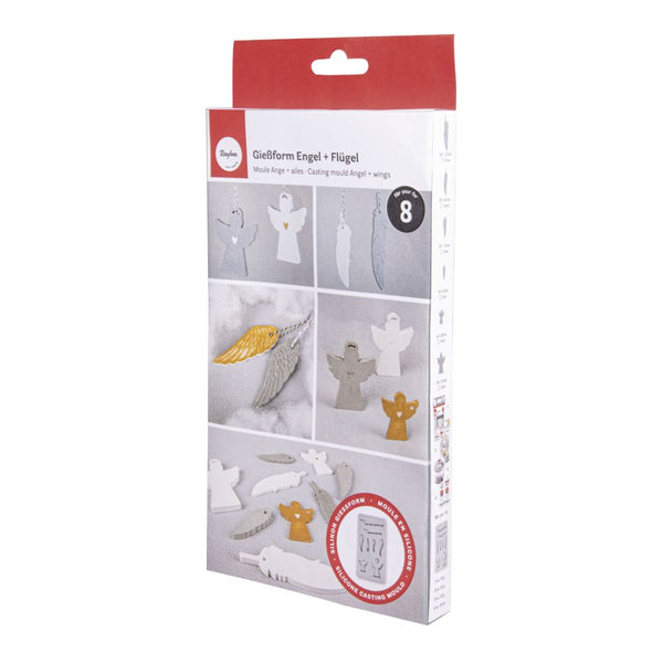 Silikon Gießform-Set Engel + Flügel 26x14,5x1cm