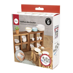 Silikon-Gießform Set Mini Geschirr 6tlg. inkl. Pipette