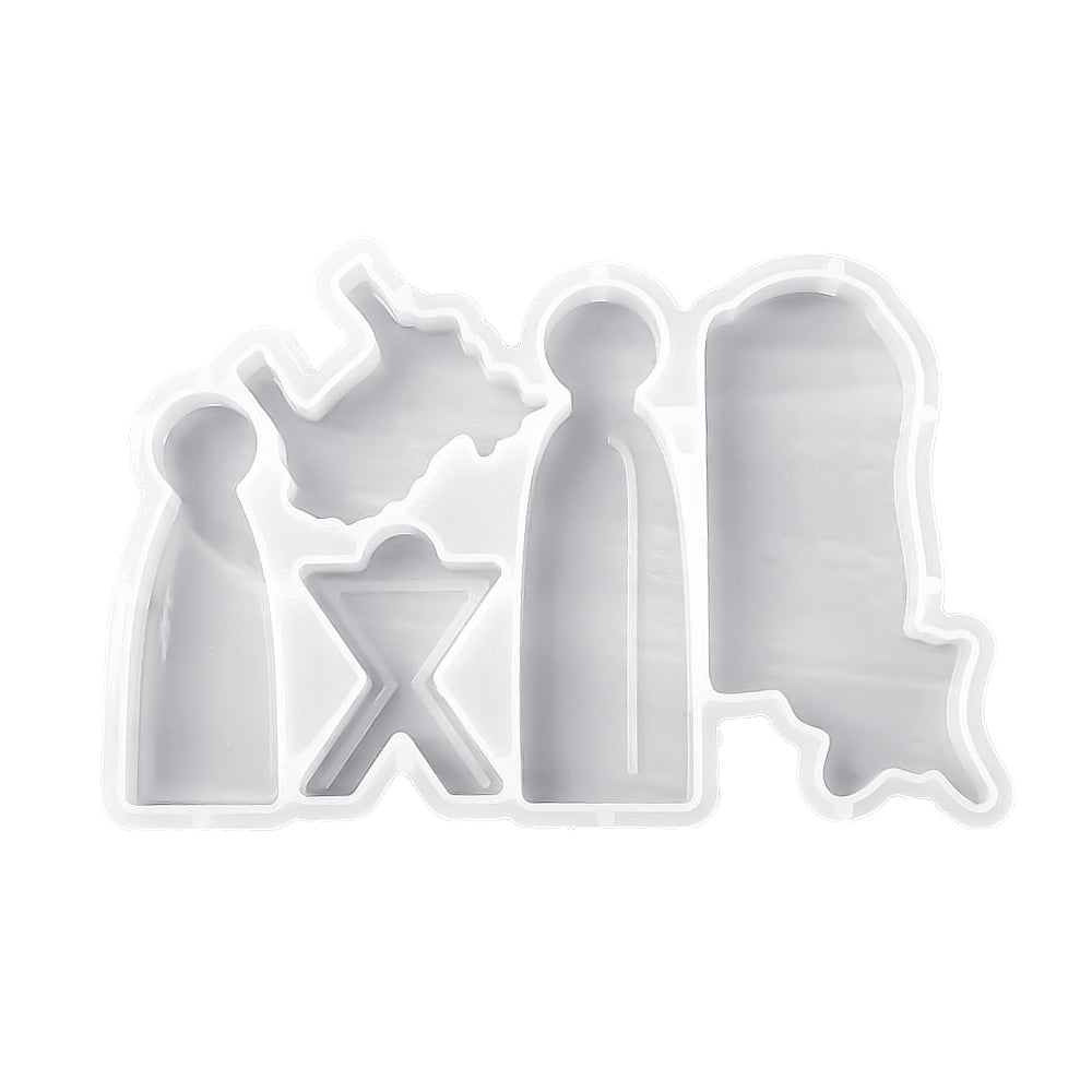 Silikon-Gießform Weihnachtskrippe modern 11x17,5cm