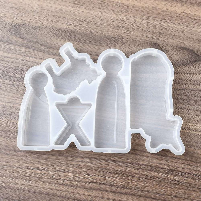 Silikon-Gießform Weihnachtskrippe modern 11x17,5cm