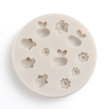 Silikon-Pressform Bienen und Blümchen lebensmittelecht 90x12mm