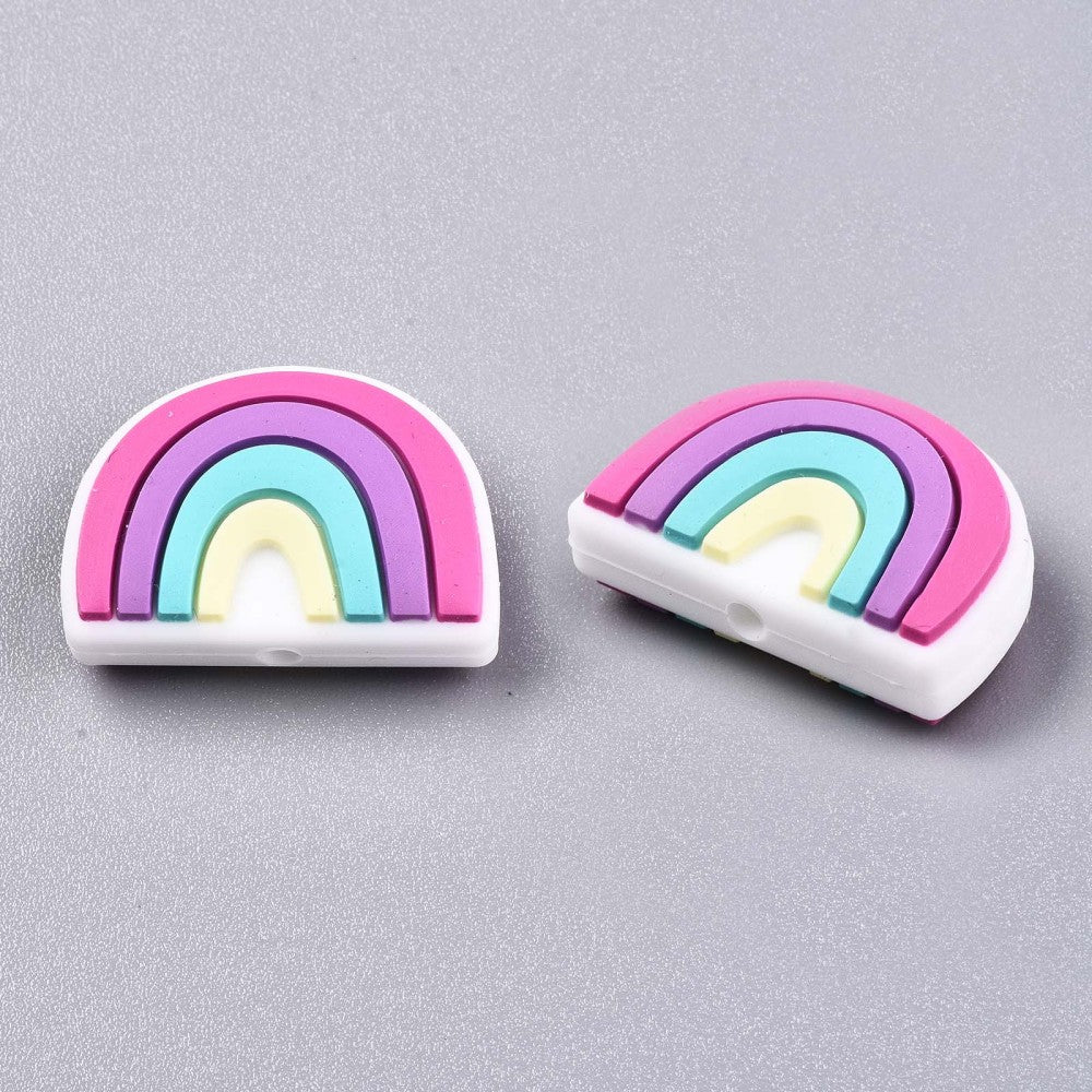 Silikonperle Regenbogen lebensmittelecht 18x25x9mm 1 Stück