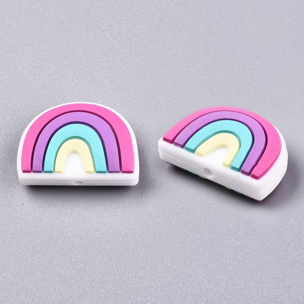 Silikonperle Regenbogen lebensmittelecht 18x25x9mm 1 Stück