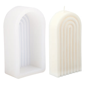 Silikonform Kerze Regenbogen innen 6x12cm