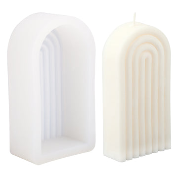 Silikonform Kerze Regenbogen innen 6x12cm
