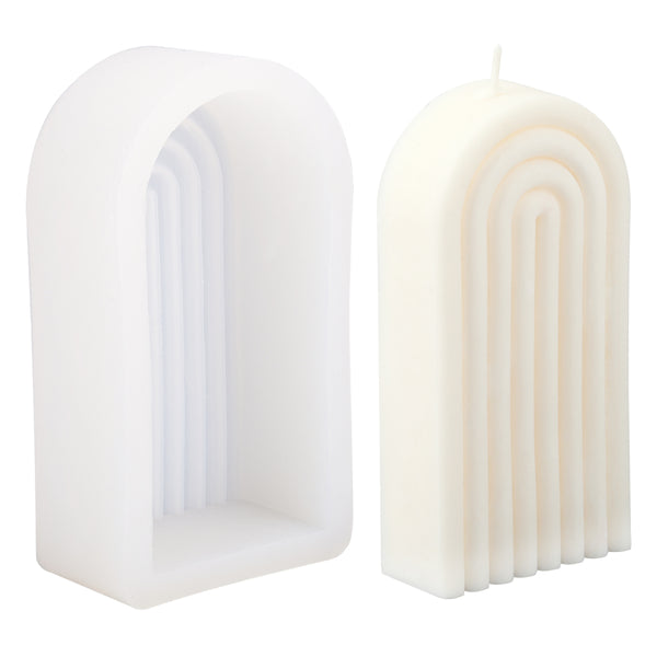 Silikonform Kerze Regenbogen innen 6x12cm