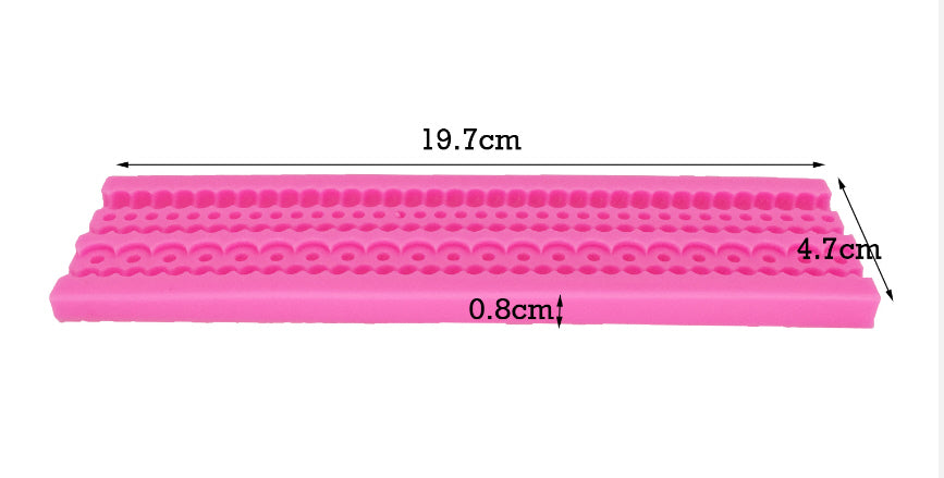 Silikon-Pressform Hanfseil Kugelbordüre lebensmittelecht 19,7x4,7x0,8cm
