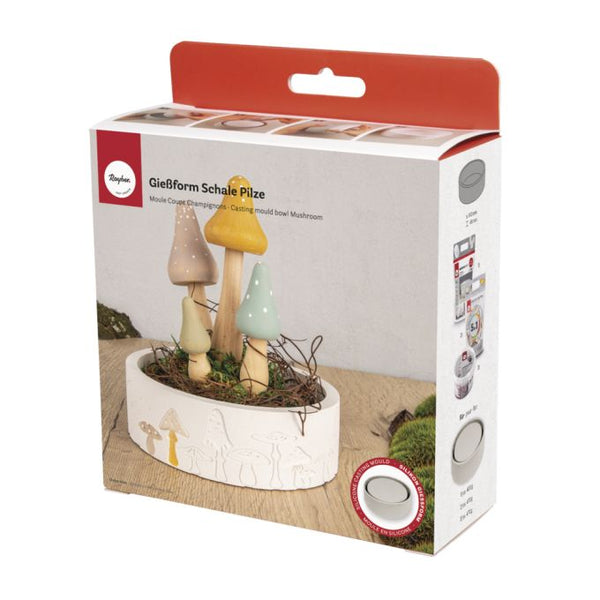 Rayher Silikon-Gießform Schale Pilze ø 15cm x H 5cm