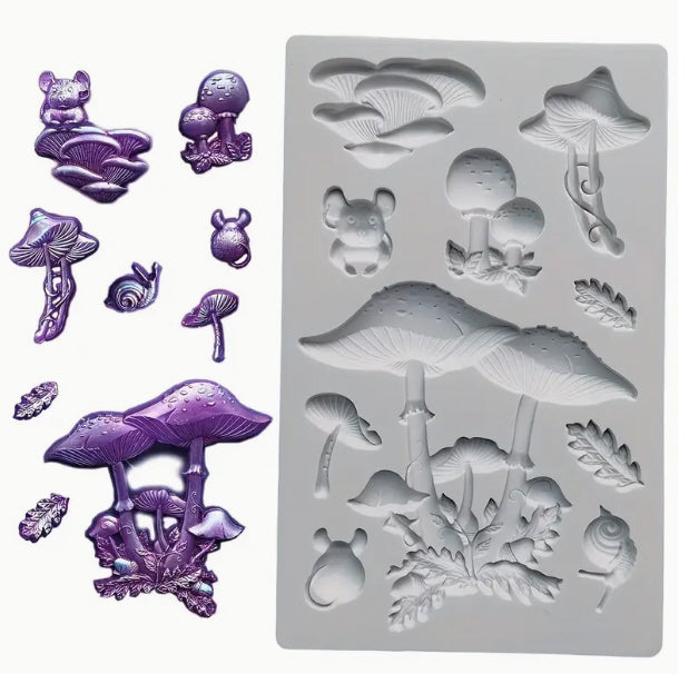 Silikon-Pressform Fantasy Pilze 12,7x20,5cm
