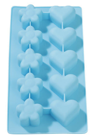 Silikongießform lebensmittelecht Soapy Fun Blumen und Herzen 20x10cm