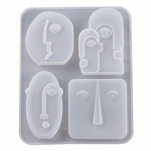 Silikonform Abstraktes Gesicht Transparent 210x170x23,5 mm