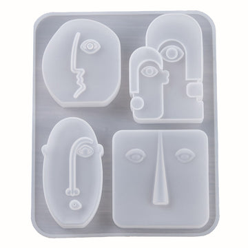 Silikonform Abstraktes Gesicht Transparent 210x170x23,5 mm