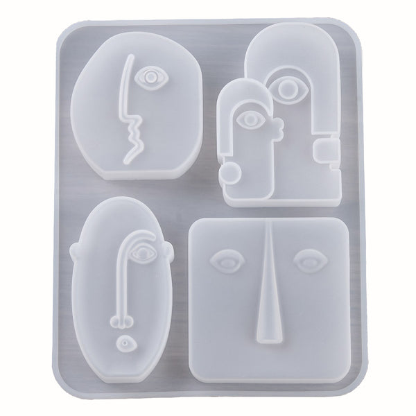 Silikonform Abstraktes Gesicht Transparent 210x170x23,5 mm