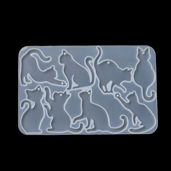 Silikongießformen Katzen Anhänger 91x140x4mm