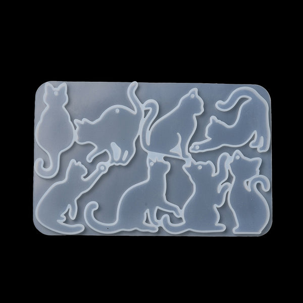 Silikongießformen Katzen Anhänger 91x140x4mm