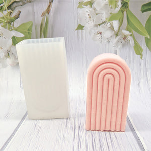 Kerzengießform Regenbogen halb oval Silikonform 7x5,3x13,3cm