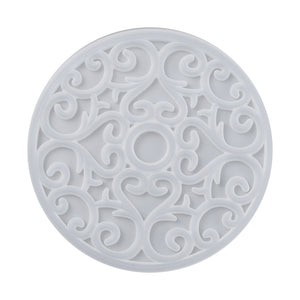 Silikon-Gießform Ornament Untersetzer rund 200x7mm