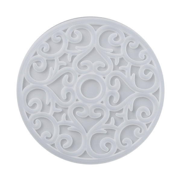 Silikon-Gießform Ornament Untersetzer rund  200x7mm