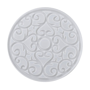 Silikon-Gießform Ornament Untersetzer rund 200x7mm