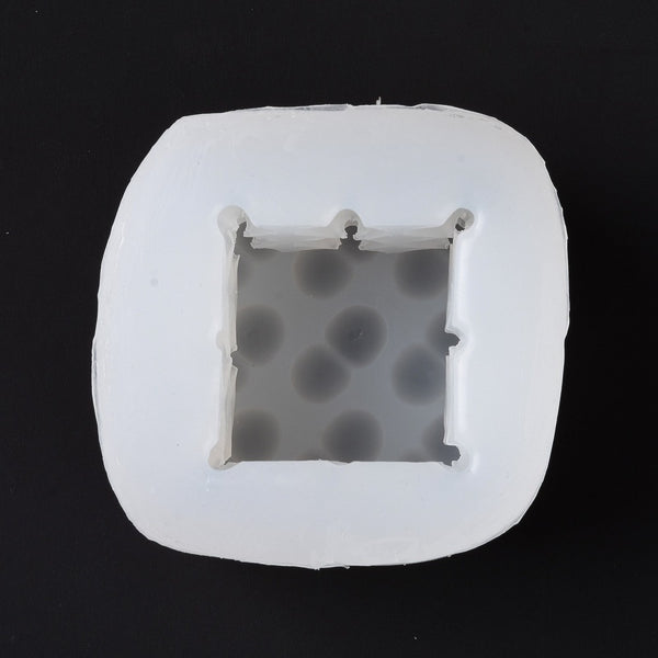 Silikon-Kerzengießform Quader mit Herzen 80x75x72mm