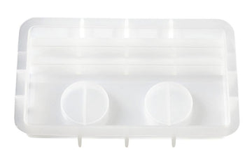Silikongießform Teelichthalter mit Schlitz – 2-fach 16 x9,5 cm