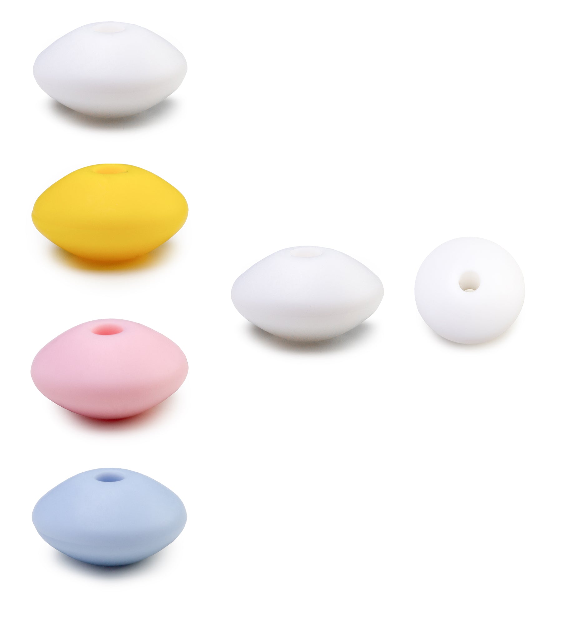 Silikonperle Linse 12x6~7mm 4 Stück