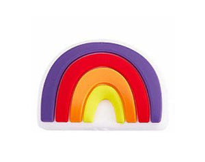 Silikonperlen Regenbogen bunt 2,5x1,75cm 1 Stück
